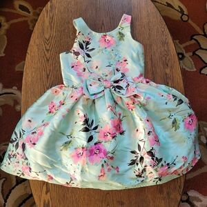 Pink & Violet Brand Mint Floral Sweet Spring Dress w/Bow Size Girl's 12 NEW